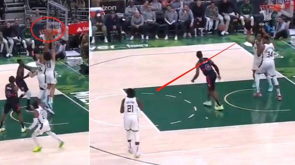 NBA / 【影片】「隊霸」實錘？公鹿小將搶了字母哥籃板，被「嗆」：臭小子，別偷我籃板