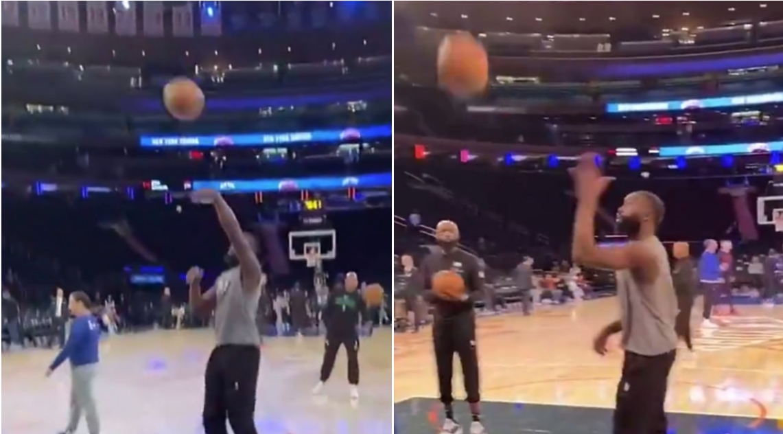NBA / 【影片】有點辣眼，杰倫-布朗賽前熱身訓練中左手上空籃連鐵五個……