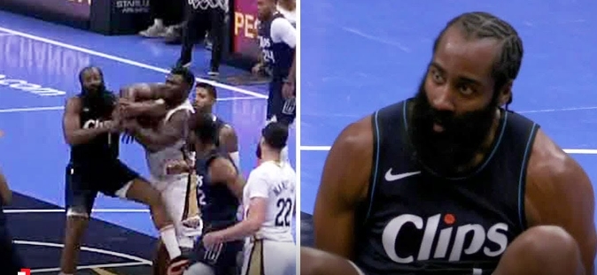 NBA / 【影片】拳怕少壯啊！胖虎從哈登手中生吞活剝搶籃板！哈登摔在地上一臉無奈