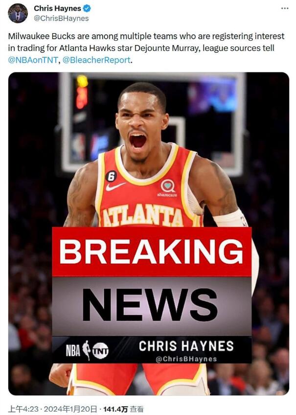 NBA / 公鹿和金塊加入穆雷爭奪戰!老鷹要價曝光,湖人N換一談判陷入停滯!-黑特籃球-NBA新聞影音圖片分享社區
