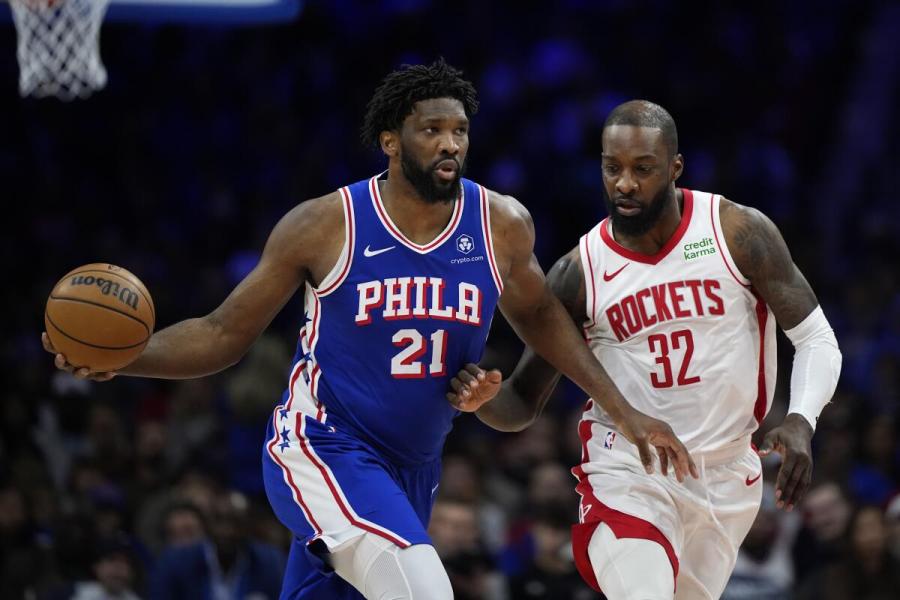 Joel Embiid scores 41 points in return from knee injury. He leads 76ers  past Rockets 124-115 - The San Diego Union-Tribune