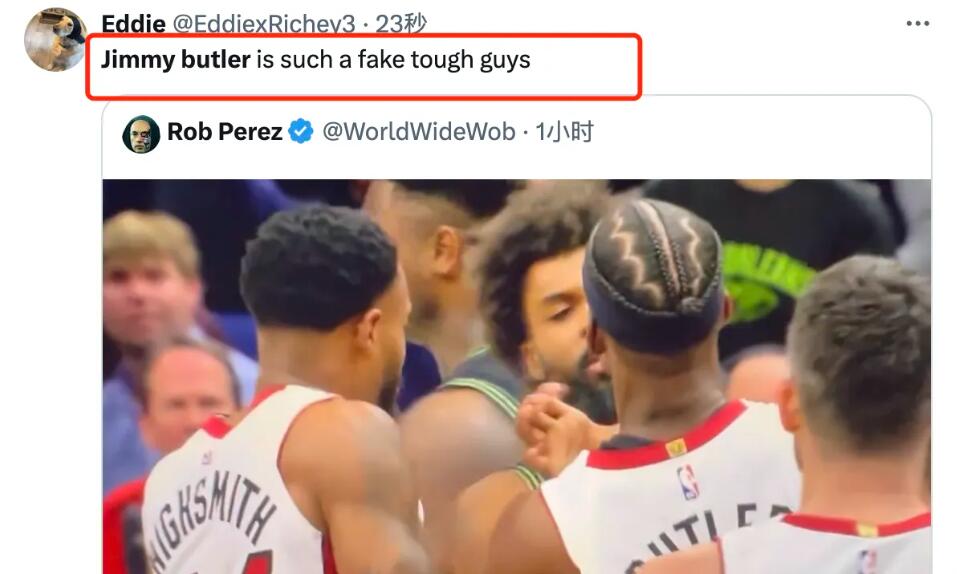NBA / 【影片】巴特勒引起一片嘲諷聲！衝突被掐脖子又吃虧，球迷吐槽他是「偽強硬」！-黑特籃球-NBA新聞影音圖片分享社區