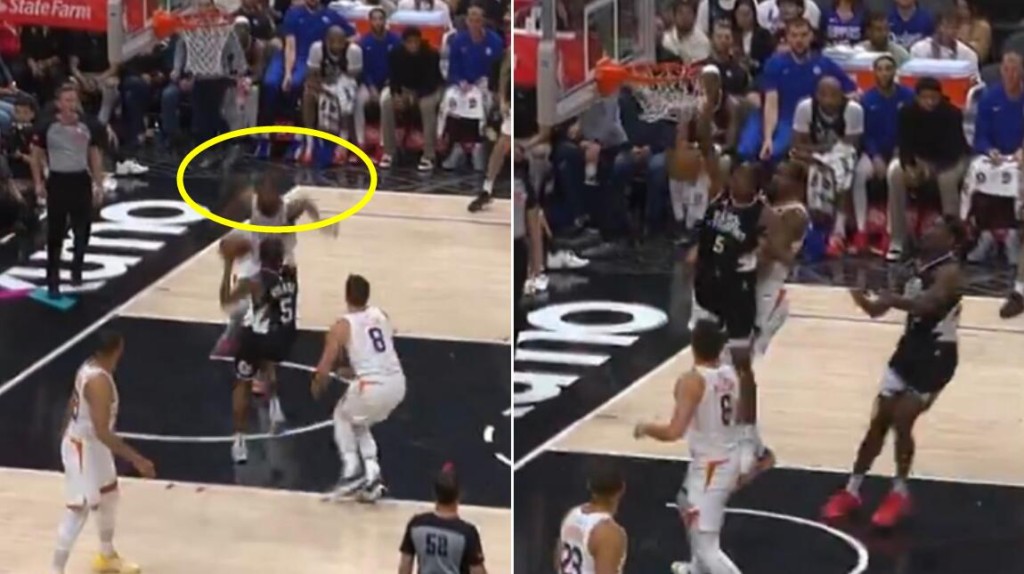 NBA / 【影片】成背景板！快艇猛將海蘭德衝進內線劈扣，杜蘭特做好起跳姿勢阻止，最後還是放棄！