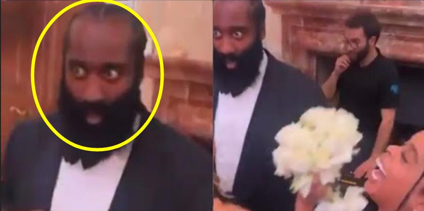 【影片】哈登攜女友參加婚禮,女友接到手捧花後,登哥一臉驚恐不敢相信逗笑眾人!-黑特籃球-NBA新聞影音圖片分享社區