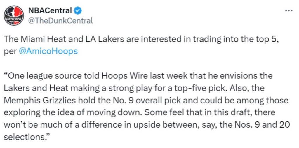 NBA / 湖人醞釀向上交易!目標獲得前五選秀籤:為追熱門新星搭檔詹眉?-黑特籃球-NBA新聞影音圖片分享社區
