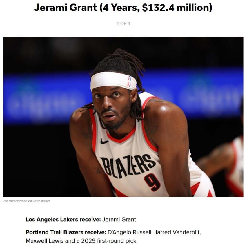 NBA / 美媒模擬湖人與拓荒者交易:葛蘭特輔佐詹眉,送走羅素等3人+29年首輪!-黑特籃球-NBA新聞影音圖片分享社區