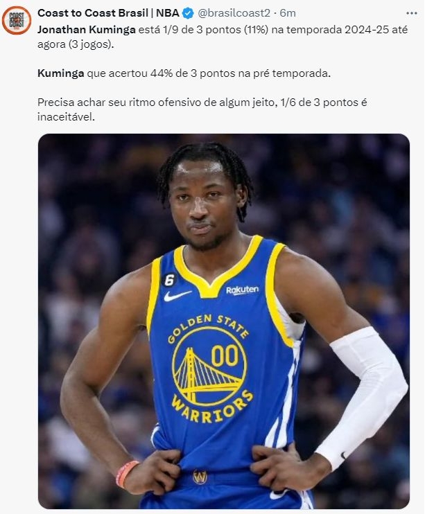 NBA / 三分球6中1,多次大空位不進!最後時刻直接被科爾棄用,這表現還想要頂薪?-黑特籃球-NBA新聞影音圖片分享社區