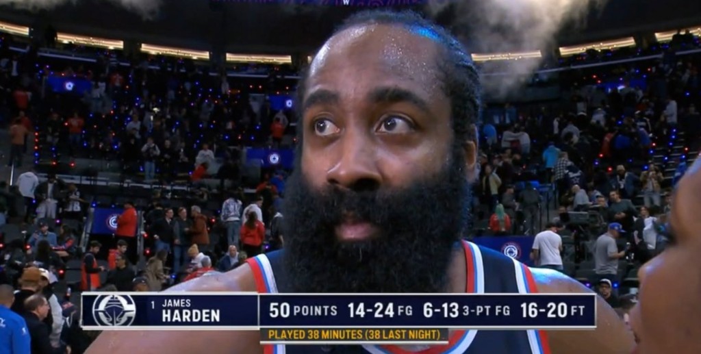 NBA / 背靠背共出戰76分鐘!哈登狂轟50分後霸氣喊話:休息等賽季結束後再說!-黑特籃球-NBA新聞影音圖片分享社區
