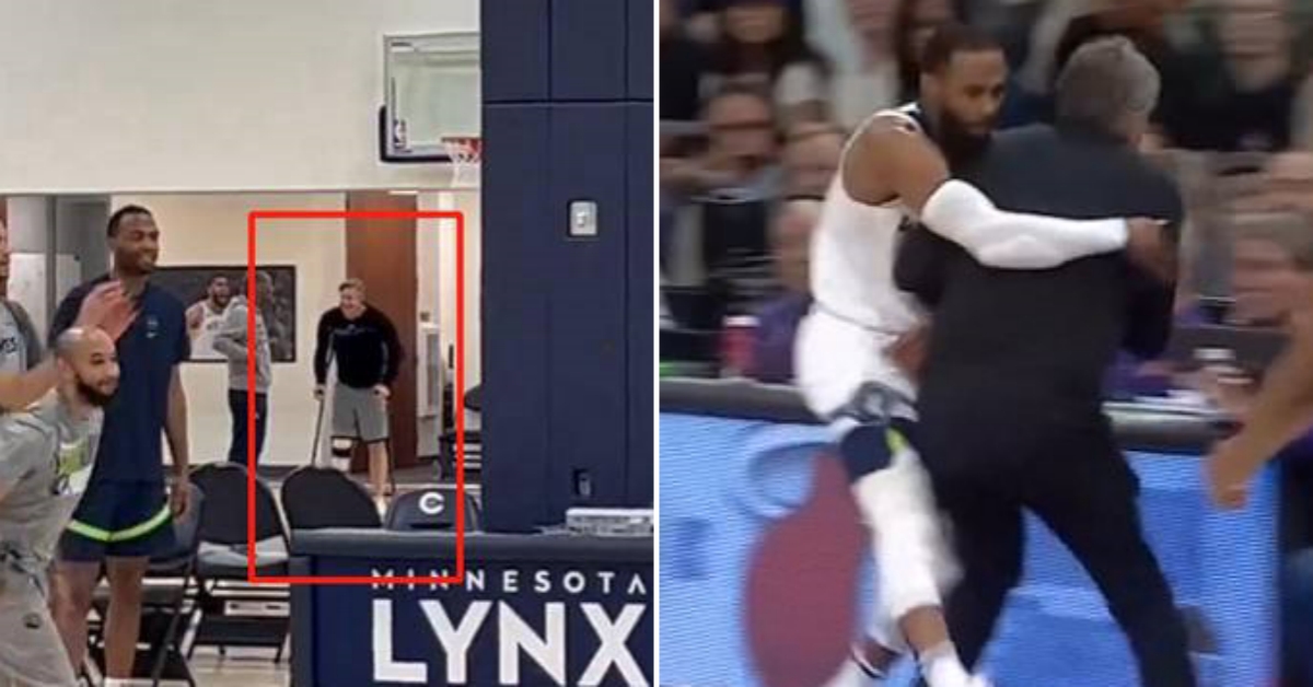 NBA / 對決衛冕軍不缺席！灰狼總教頭拄拐亮相、或「坐板凳執教」！康利：他不敢靠近我了
