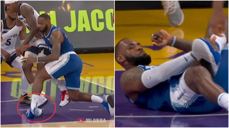 【影片】不愧是黃金腳踝!詹姆斯再次90度崴腳讓人擔憂,隨後一幕球迷瞬間放心了!-黑特籃球-NBA新聞影音圖片分享社區