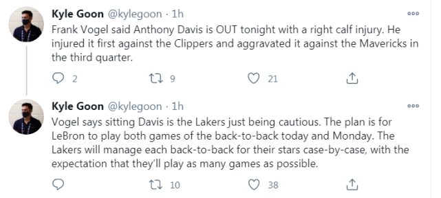 湖人內線拉響警報！一眉哥右腿受傷將缺戰灰狼，詹皇計畫出戰背靠背！-黑特籃球-NBA新聞影音圖片分享社區