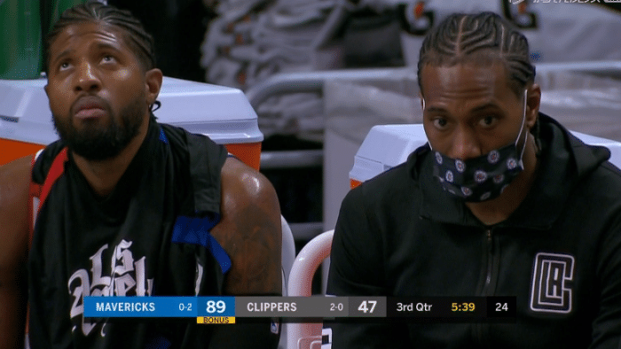 快艇慘敗眾星相！可愛喬治滿臉難受，東契奇憋著不笑，一數據超越快艇先發！-黑特籃球-NBA新聞影音圖片分享社區