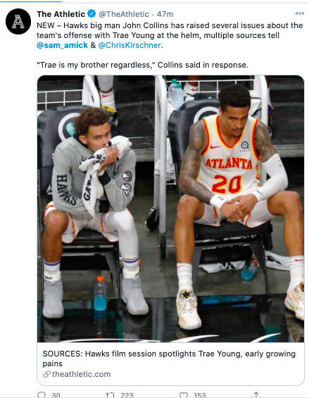 老鷹發生內訌！Collins質疑特雷楊打法，Capela：別學哈登和魔獸！-黑特籃球-NBA新聞影音圖片分享社區