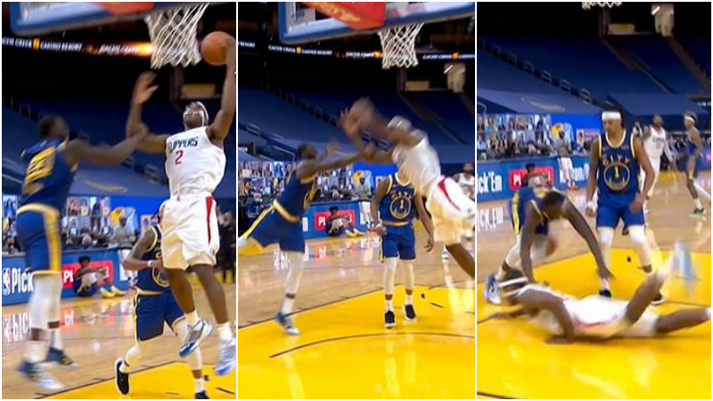 【影片】可愛突破衝擊籃框，慘遭追夢綠拉拽平摔倒地，動作太危險被判一級惡犯！-黑特籃球-NBA新聞影音圖片分享社區