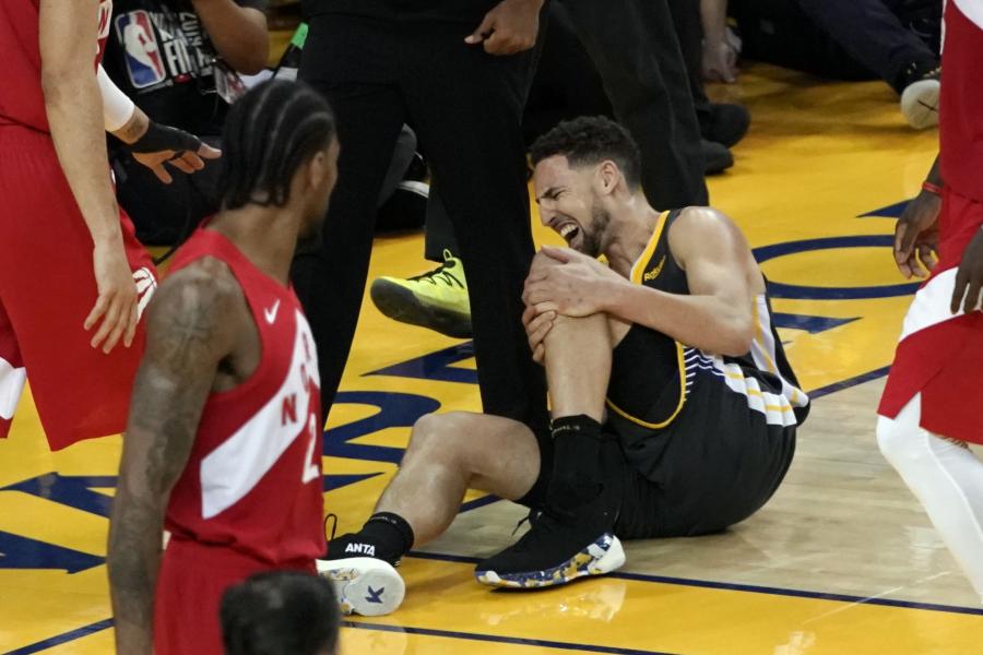 Warriors' Klay Thompson tears Achilles' in pickup game, out for the season again - The Boston Globe