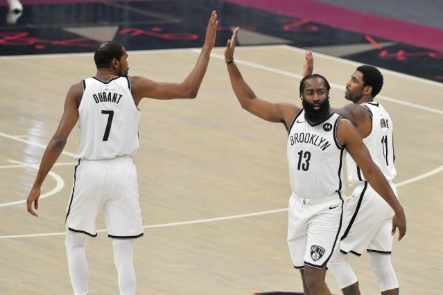 James Harden defers in first game with Kyrie Irving as Cavs top new-look Nets in 2 OTs