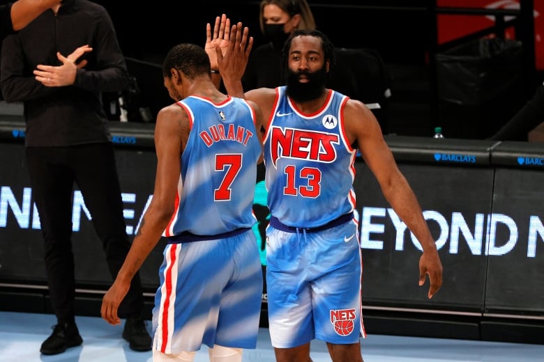 Harden makes magical debut for Nets in dazzling partnership with Durant | CBC Sports