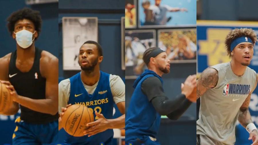 Steph Curry, James Wiseman, Wiggins and Kelly Oubre Jr| Warrriors Training  Camp 2020 - YouTube