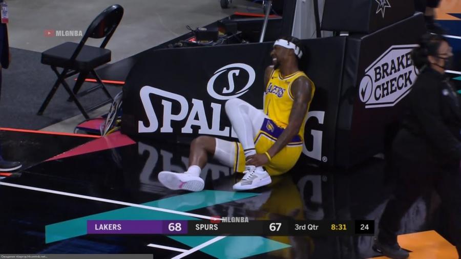 Kentavious Caldwell-Pope has a left ankle sprain and will undergo X-rays | Lakers vs Spurs - YouTube