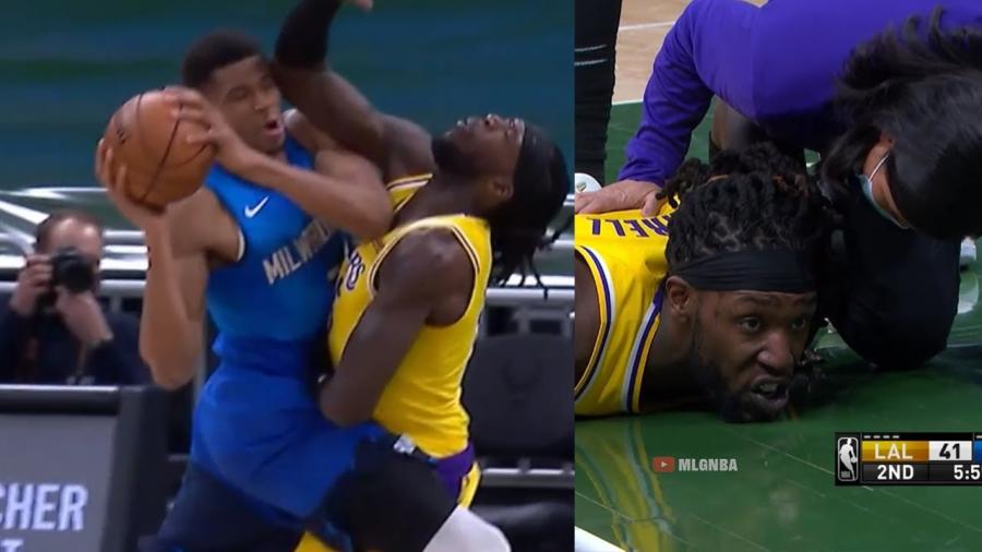 【影片】湖人悍將太勇敢了!捨身堵槍眼遭字母哥鐵肘,裁判看完回放吹惡犯!-黑特籃球-NBA新聞影音圖片分享社區