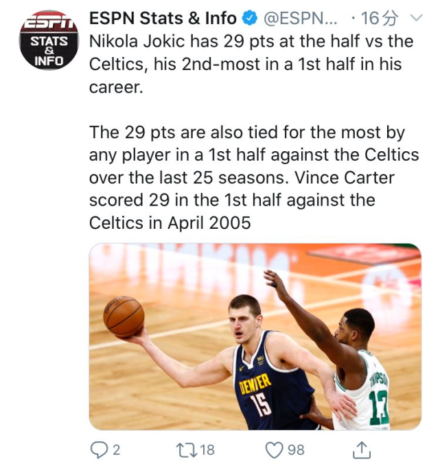 半場29分追平卡特神蹟!Jokic卻無奈遭遇空砍,金塊這一賽季令人唏噓!(影)-黑特籃球-NBA新聞影音圖片分享社區