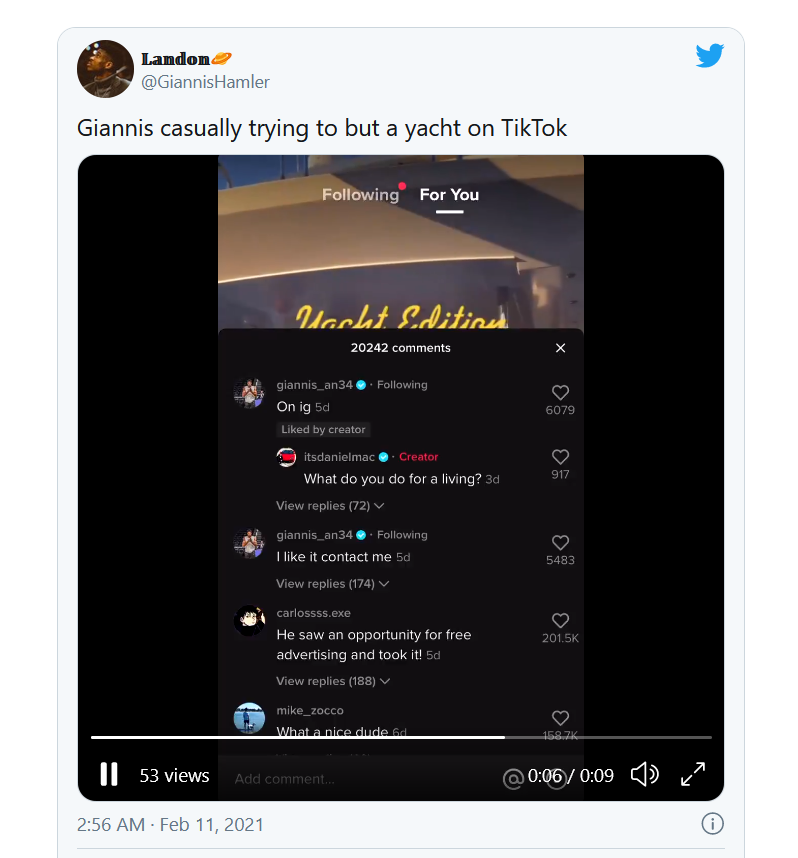 想買豪華遊艇?字母哥簽下大合同後,也開始嚮往奢侈生活,但賣家的回應讓人噴飯!-黑特籃球-NBA新聞影音圖片分享社區