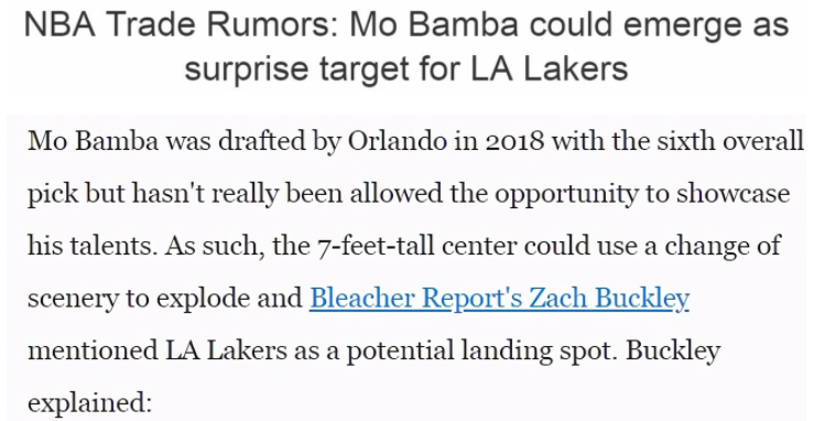 湖人補強內線？一眉受傷後，美媒建議撿漏臂展2米39中鋒，有望助其變新版魔獸！-黑特籃球-NBA新聞影音圖片分享社區