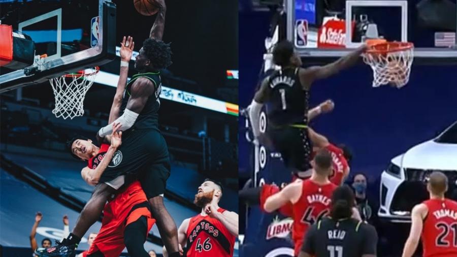 “Anthony Edwards murders Yuta Watanabe with DUNK OF THE YEAR”的图片搜索结果