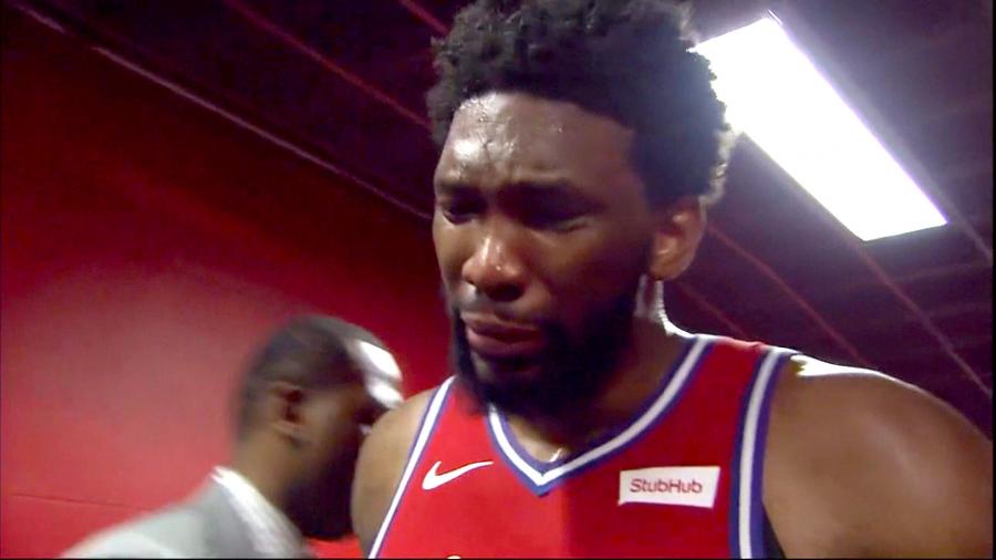 Marc Gasol comforts crying Joel Embiid at end of Game 7 (VIDEO) - ProBasketballTalk | NBC Sports