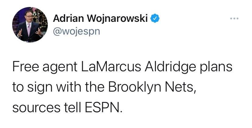 Aldridge加盟籃網附1條款,六內線競爭時間成雙刃劍!可能助湖人摘Drummond!-黑特籃球-NBA新聞影音圖片分享社區