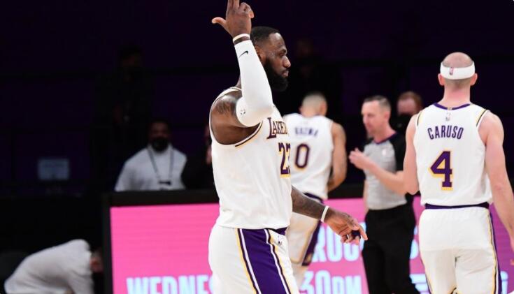 詹姆斯19分湖人26分大勝終結勇士3連勝