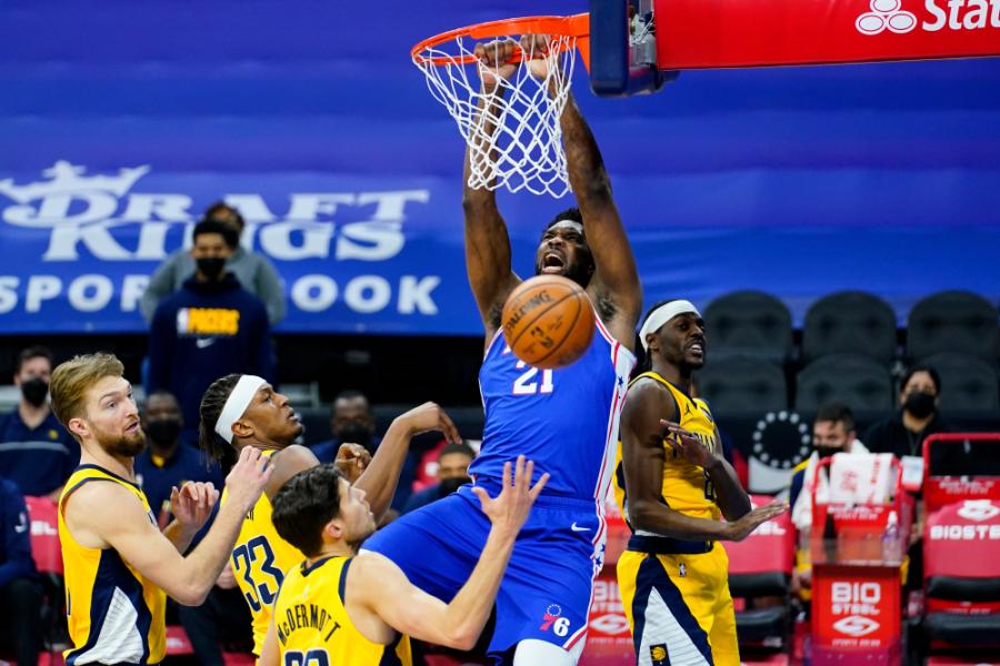 Sixers star Joel Embiid says he always dominates Pacers' Myles Turner