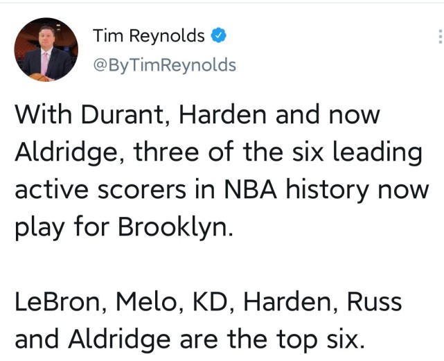 NBA大結局?Aldridge加盟後,籃網陣容共計41次明星賽+31次最佳陣容!-黑特籃球-NBA新聞影音圖片分享社區