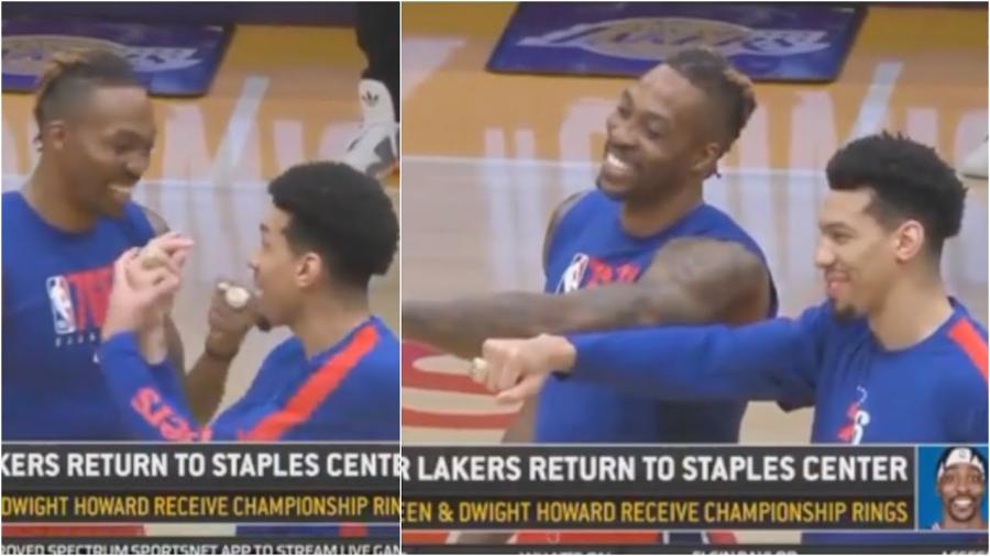 Danny Green & Dwight Howard ARE HYPED Receiving Lakers Rings - YouTube