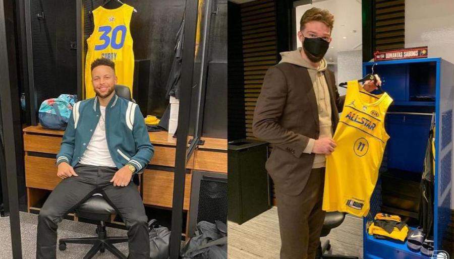 NBA fans react to locker size difference between Curry, Sabonis at the NBA All-Star game