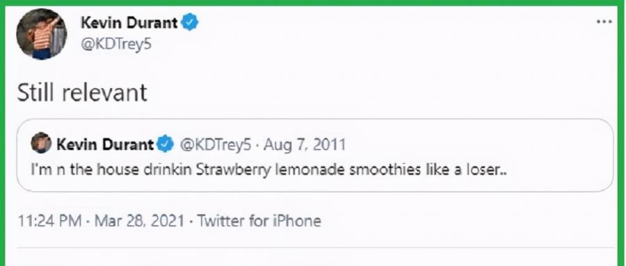 KD轉發十年前Twitter：我就像個失敗者，名記：KD是在感慨十年都沒喝上洗澡水-黑特籃球-NBA新聞影音圖片分享社區