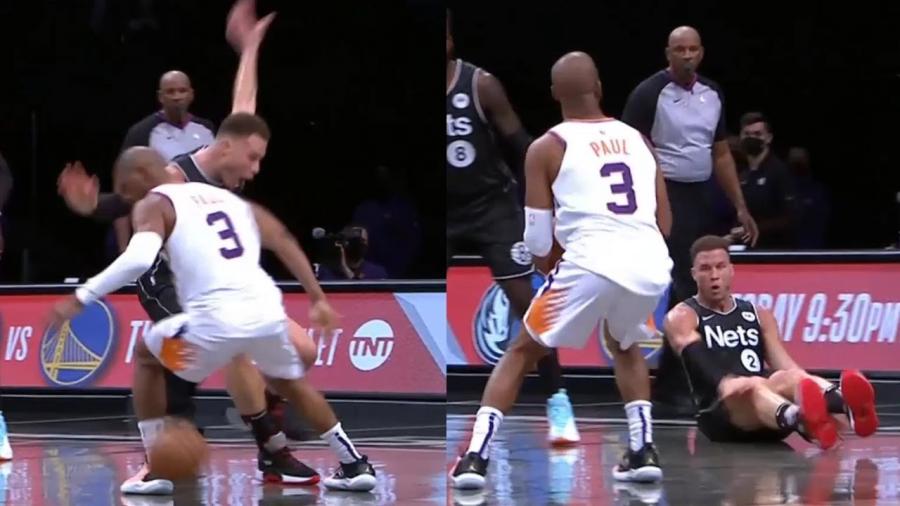 Chris Paul sent Blake Griffin flyin' 👀 Nets vs Suns - YouTube