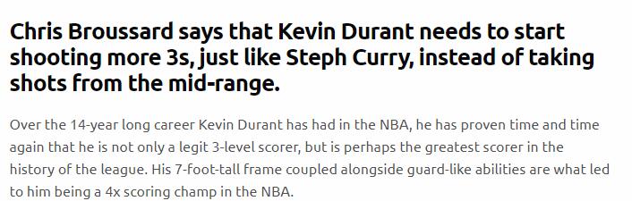 減少突破,多投三分!名記支招KD:這樣做會讓你的進攻火力更兇猛!-黑特籃球-NBA新聞影音圖片分享社區