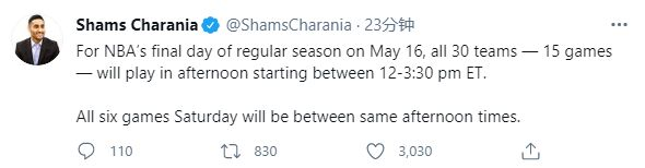 NBA收官計劃曝光!最後一天30支球隊15場比賽均在凌晨同一時間段開始!-黑特籃球-NBA新聞影音圖片分享社區