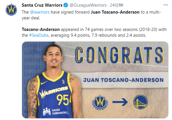 轉正！勇士兩年合同正式續約Anderson，曾玩命救球縫35針，科爾：他終於如願以償！-黑特籃球-NBA新聞影音圖片分享社區