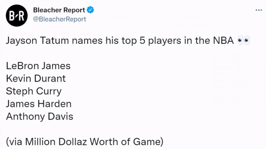 Tatum評現役前五球星!先提到詹姆斯杜蘭特,坦言最難防的是Curry!-黑特籃球-NBA新聞影音圖片分享社區