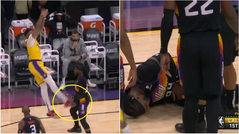 【影片】男人的痛！一眉哥出手投籃連貫動作踢到對手襠部，後者痛苦倒地，戴維斯被吹一級惡犯！-黑特籃球-NBA新聞影音圖片分享社區