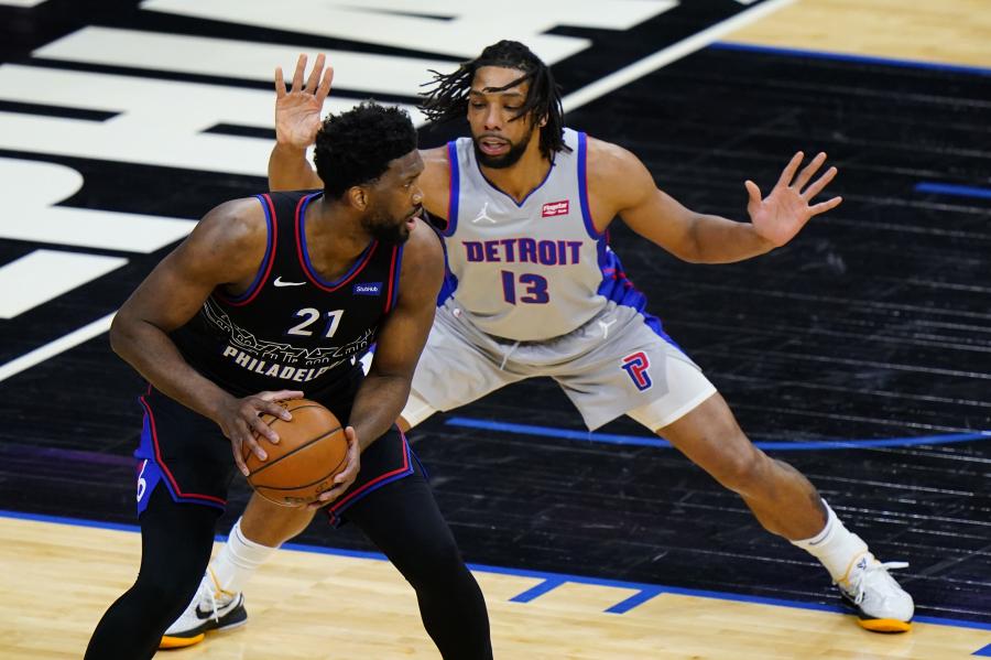 Joel Embiid, Sixers stifle Pistons in final road game of season - mlive.com