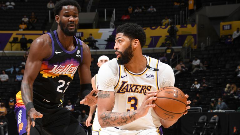 Dominant Anthony Davis leads Los Angeles Lakers to upset of visiting Phoenix Suns | NBA News | Sky Sports