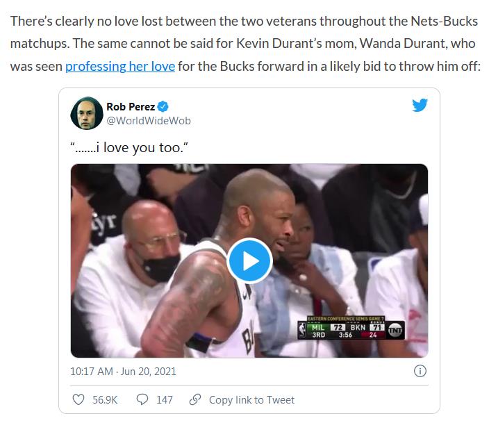 【影片】KD媽媽比賽中嗆聲Tucker:這是籃球,不是橄欖球!後者回應:我愛你!-黑特籃球-NBA新聞影音圖片分享社區