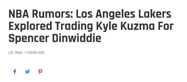 離隊倒計時?曝Kuzma不甘心在詹皇背後打球,湖人險將他交易到籃網!-黑特籃球-NBA新聞影音圖片分享社區
