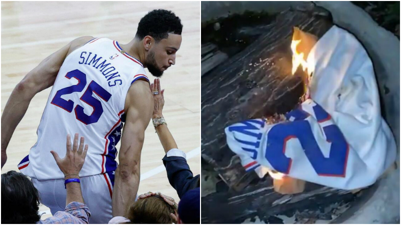 【影片】逃不掉被譴責!無緣東區決賽後,76人一名球衣怒燒Simmons球衣洩憤!-黑特籃球-NBA新聞影音圖片分享社區