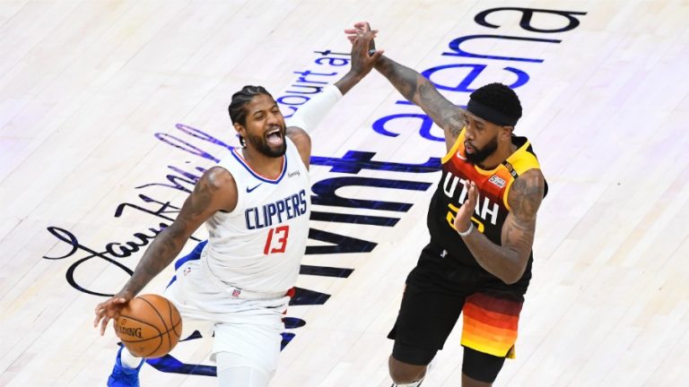 Royce O&#39;Neale Rips Ball Away From Paul George During Game 5 Of Jazz/Clippers Series