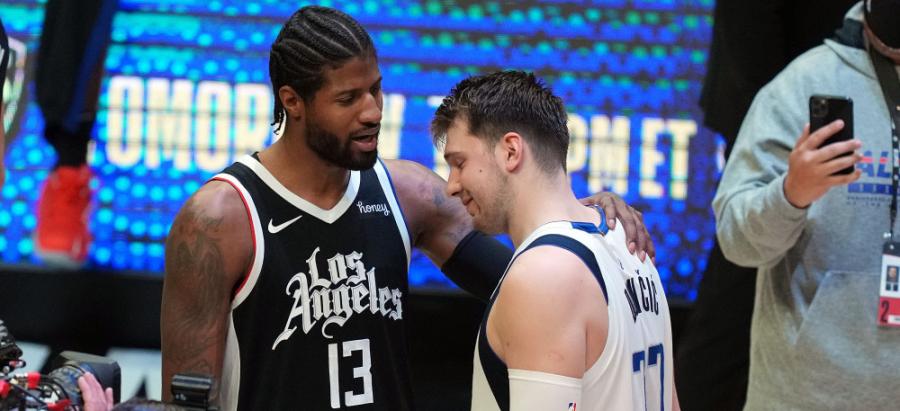Luka Doncic appeared to snub Paul George&#39;s request for a jersey swap