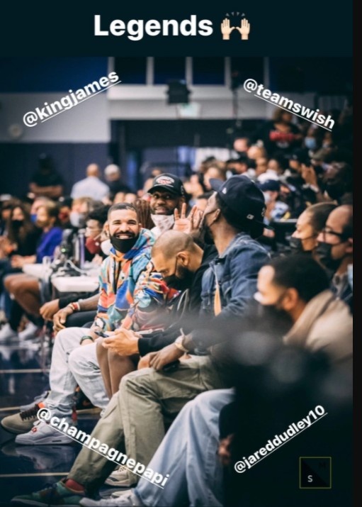 詹皇曬看兒子復出戰照,陪看陣容豪華:帶刀侍衛JR+湖人保全Dudley+歌手Drake!-黑特籃球-NBA新聞影音圖片分享社區